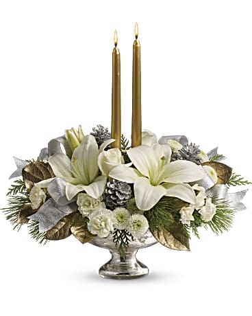 Giftblooms Silver And Gold Centerpiece (Standard)