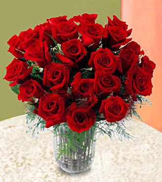 2 Dozen Red Roses In A Vase