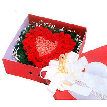 Heart Shaped Roses With 50 Roses