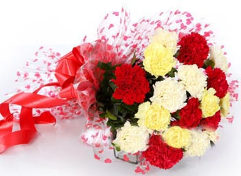 Mixed Carnations In A Bouquet