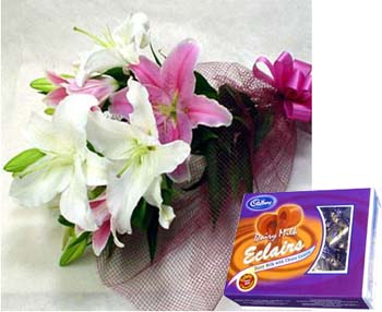 Mixed Lilies With Chocolate