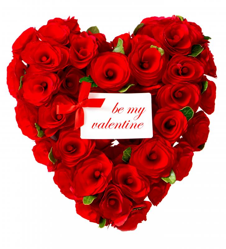 Heart Shaped Roses With Text Be My Valentine