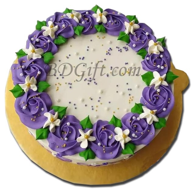 2 Pounds Round Shape Vanilla Cake