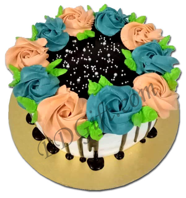 2 Pounds Round Shape Chocolate Cake