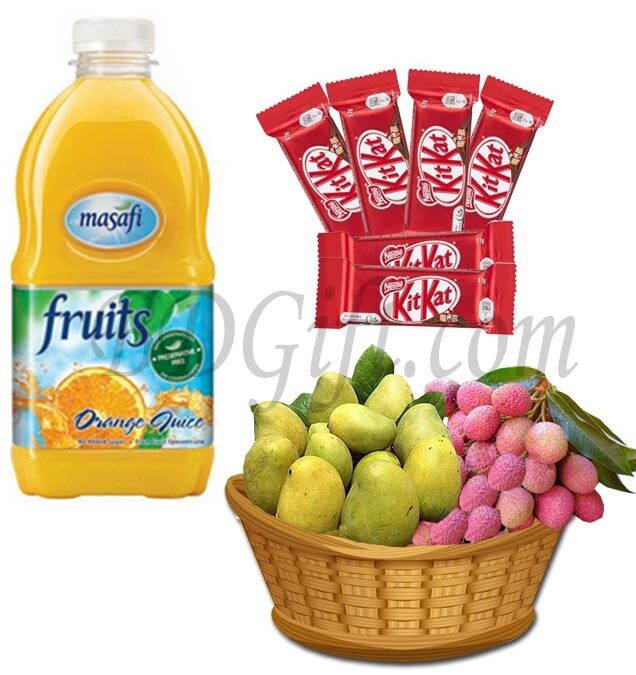 Fruit basket W/ Juice & Chocolate