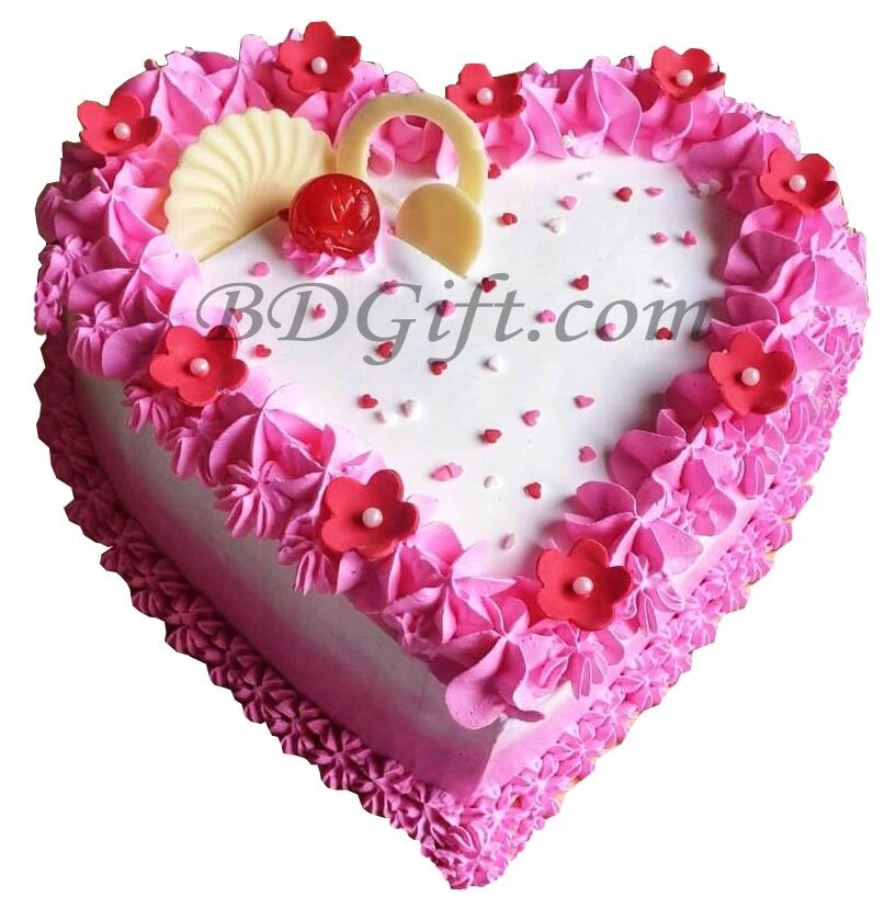 1 Pound Heart Shape Vanilla Cake