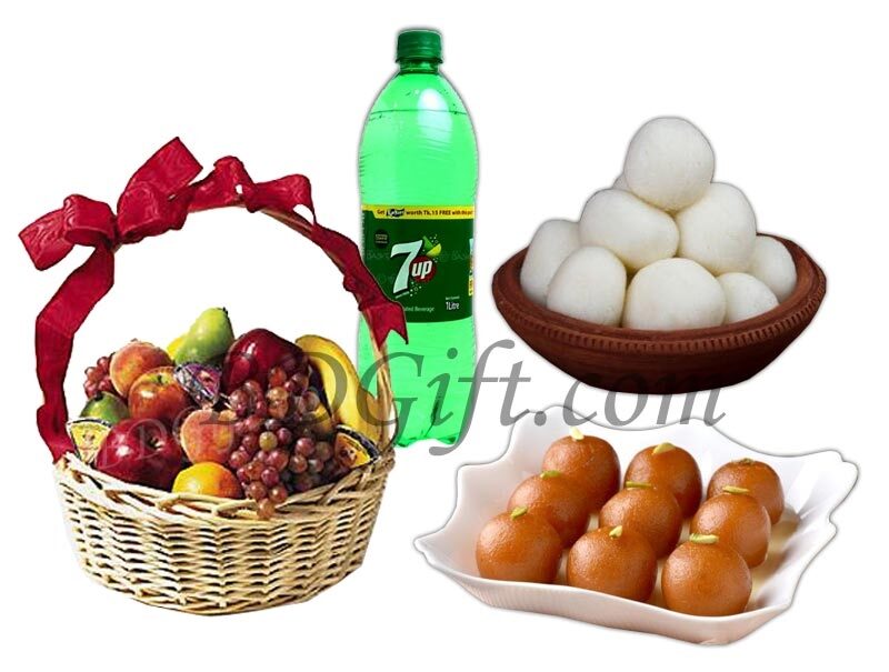 (05) Fruit Basket W/ Sweets & Soft Drink