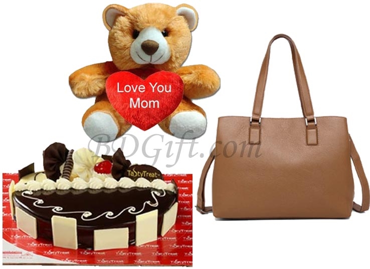 Cake W/ Teddy bear & handbag