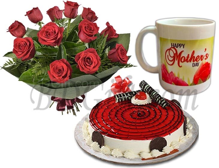 Red Rose W/ Cake & Mother's Day Mug
