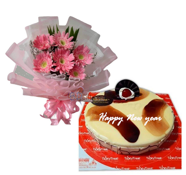 Marble Cake with Gerbera Bouquet