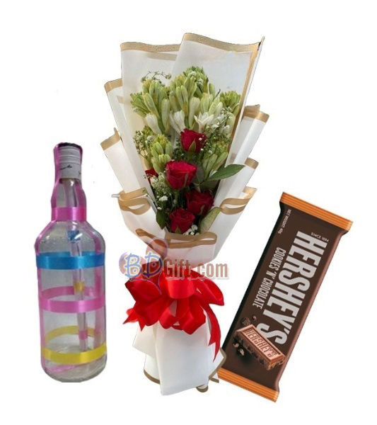 Floral Charm , Message bottle & Hershey's Treat