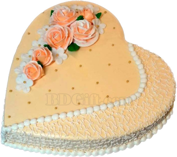 2.2 Pounds Vanilla Heart Cake