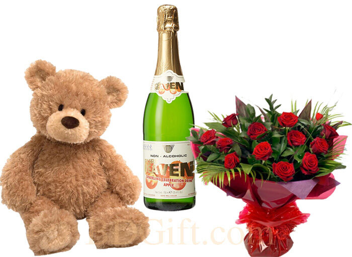 Rose W/ Bear & sparkling Juice