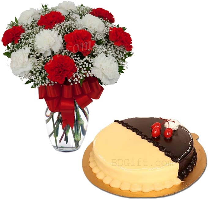 Cake W/ Carnation