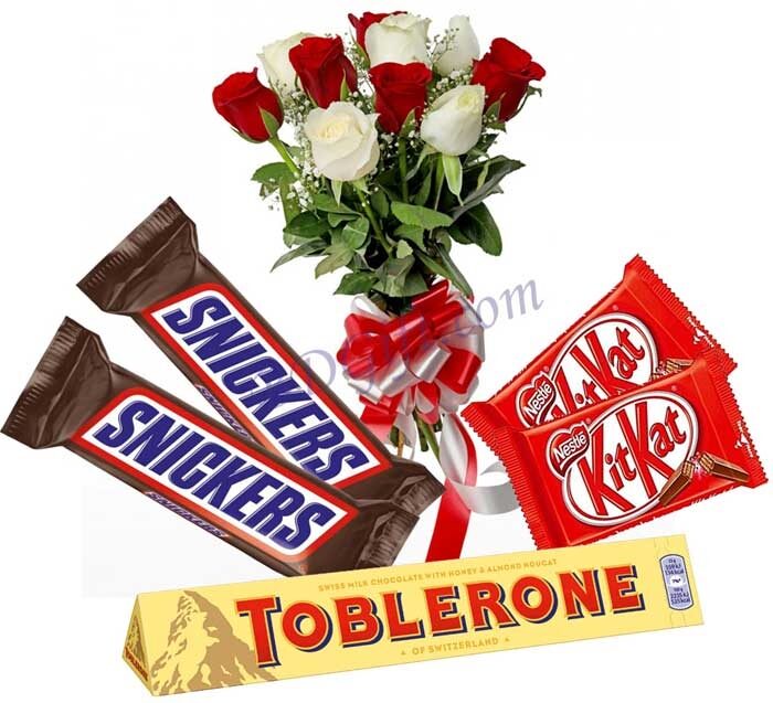 Chocolate W/ Mix Roses