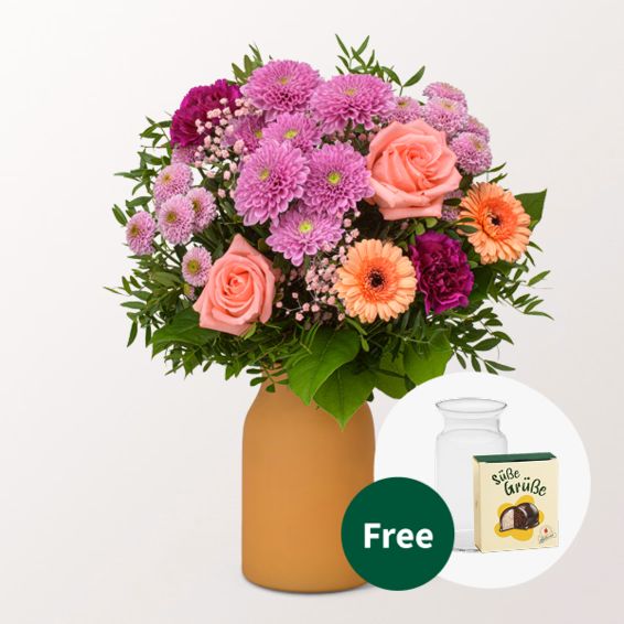 Flower Bouquet Farbspiel with Halloren Balls & vase