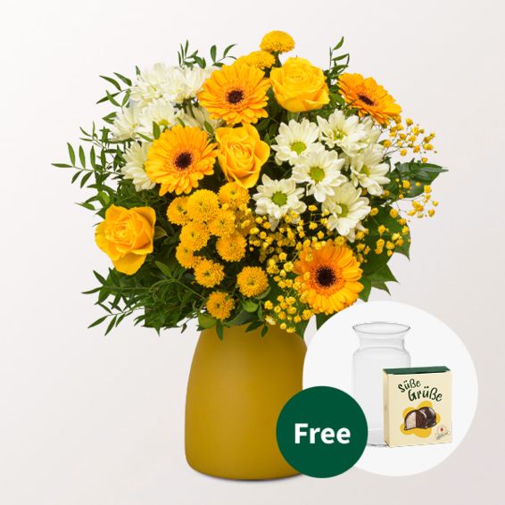 Flower Bouquet Sommerbrise with Halloren Balls & vase