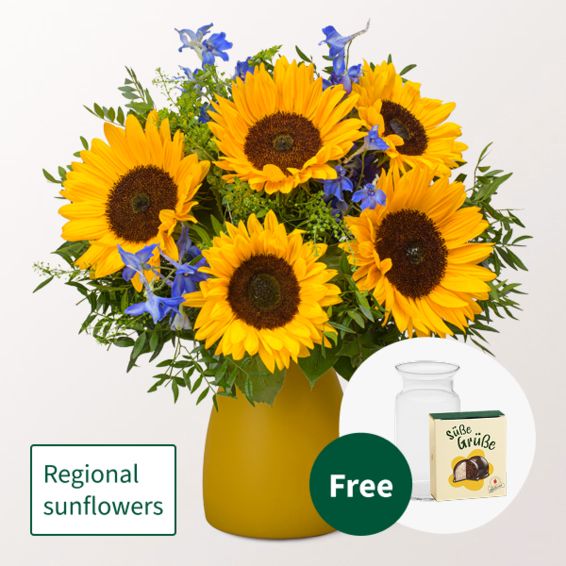 Flower Bouquet Sommerlaune with Halloren Balls & vase