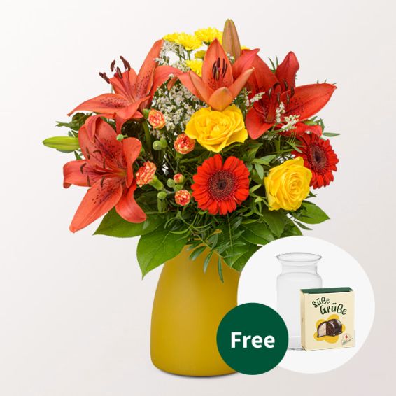 Flower Bouquet Symphonie with Halloren Balls & vase