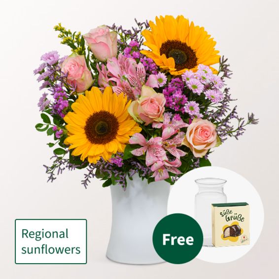 Flower Bouquet Fabelhaft with Halloren Balls & vase