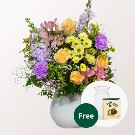 Flower Bouquet BlÃ¼tenexplosion with Halloren Balls & vase