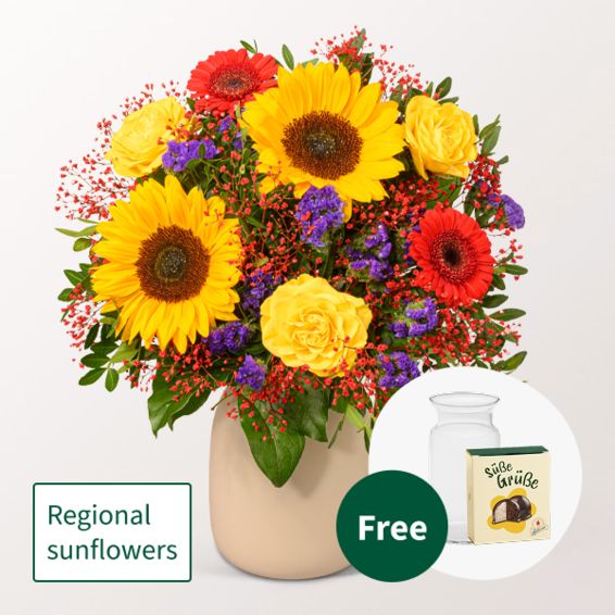 Flower Bouquet Sommerlichter with Halloren Balls & vase