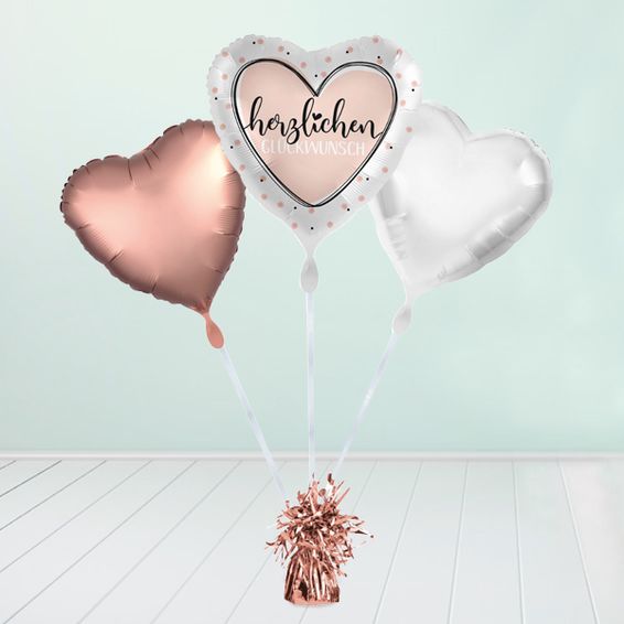 Helium Balloon Gift â€žCongratulationsâ€œ rose gold