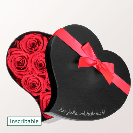 Personalizable Eternal Rose Heart (12 roses)
