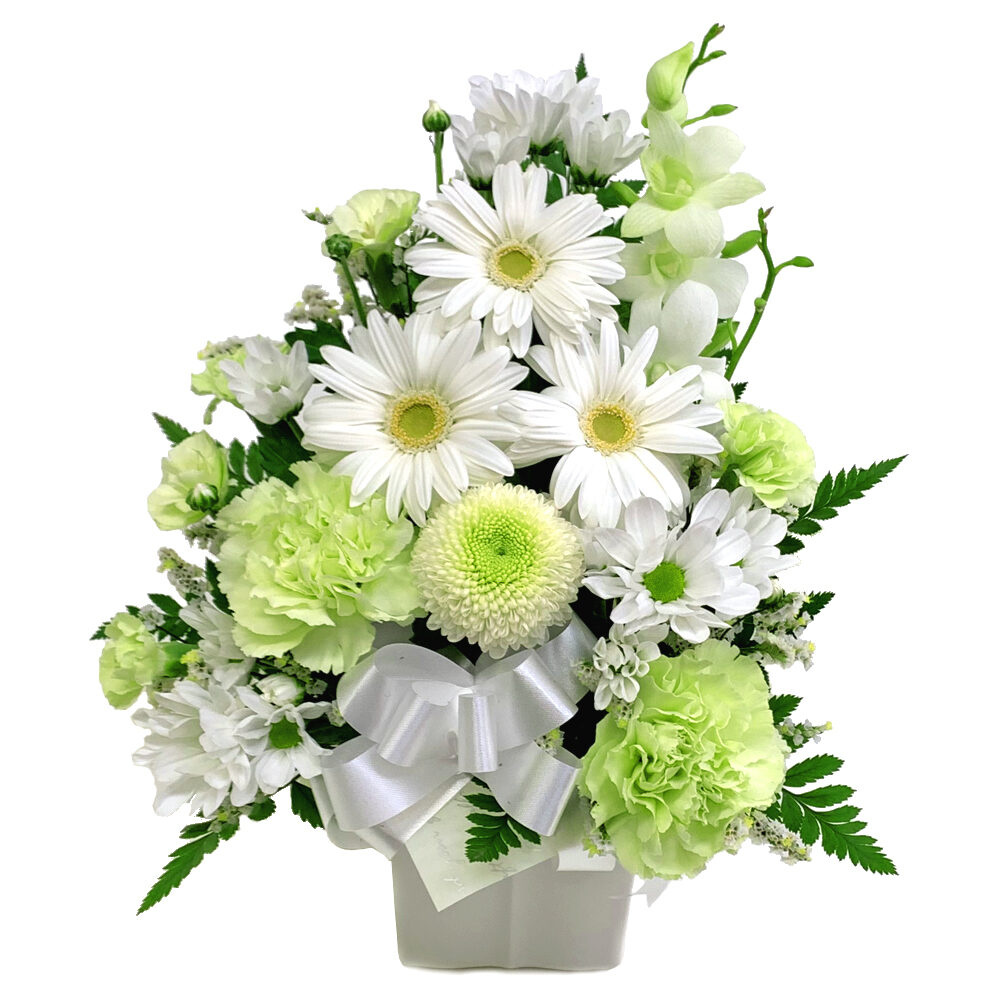 White & green
