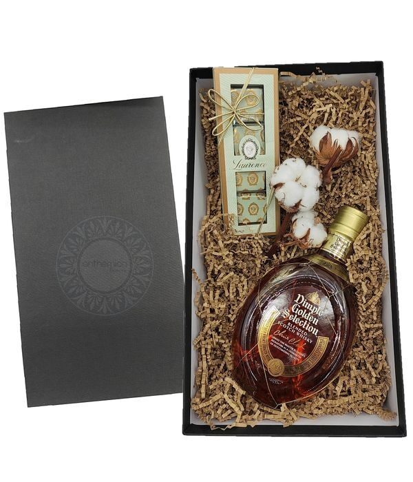 Dimple Whiskey gift and chocolates