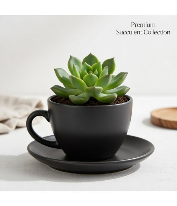 Succulent in cognac glass