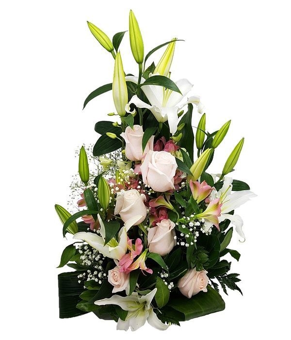 Tall arrangement in pink