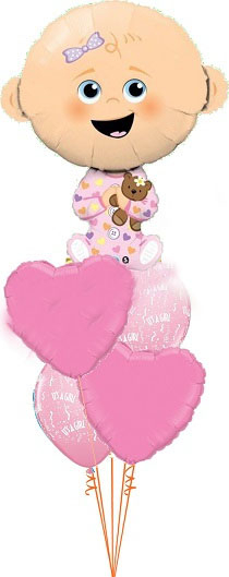 Cute Baby Girl Balloon Bouquet