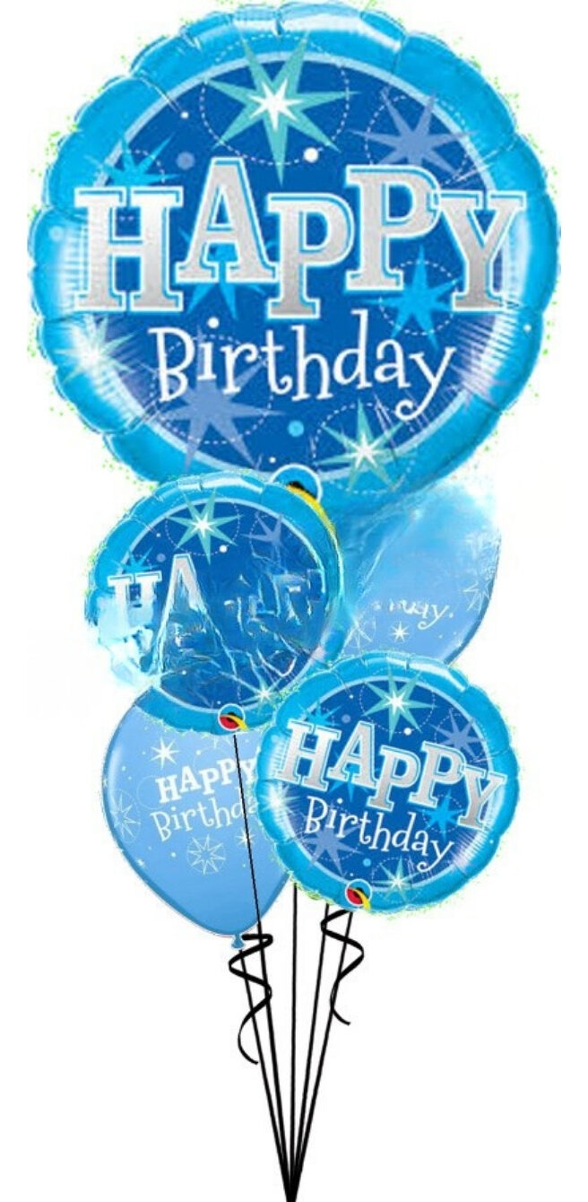 Mega Sparkling Blue Birthday Bouquet