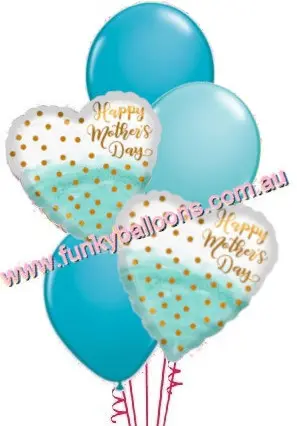 Teal + Gold Watercolour Mothers Day Bouquet