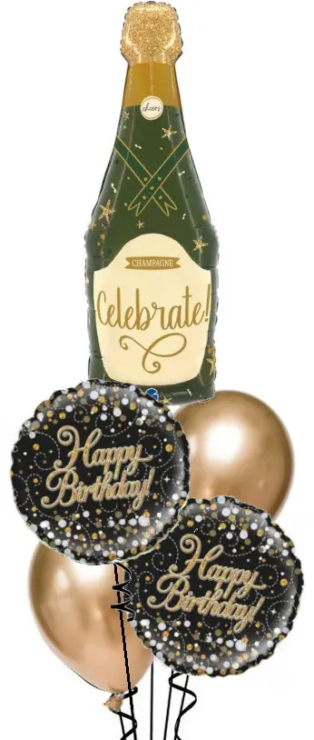 Golden Champagne Birthday Bouquet