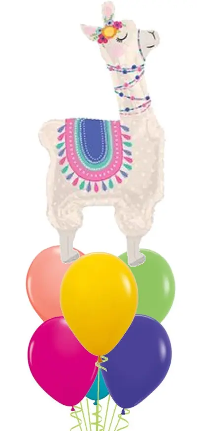 Colourful Llama Balloon Bouquet