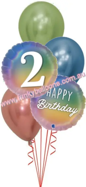 Pastel Rainbow 2nd Birthday Bouquet