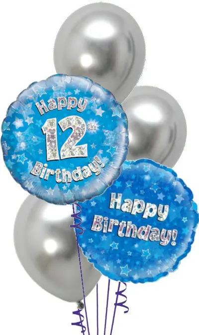 12th Blue + Silver Birthday Bouquet