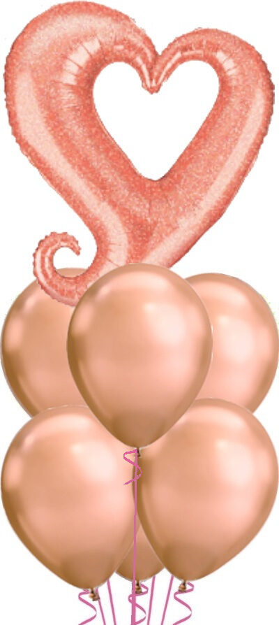 Rose Gold Chain of Hearts Bouquet