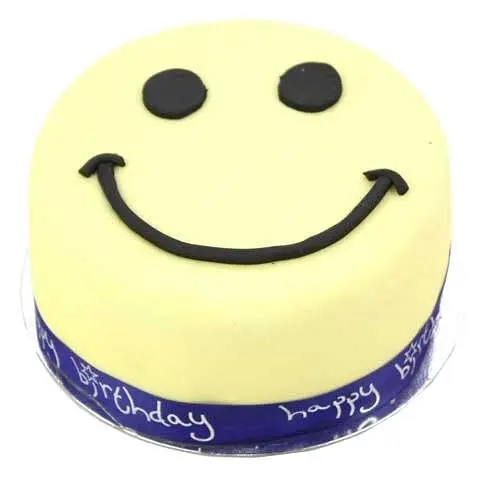 Smiley Celebration Cake For Boy (7 Inch Smiley Celebration Cake For Boy)