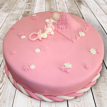Pink cake for baptism (Medium)