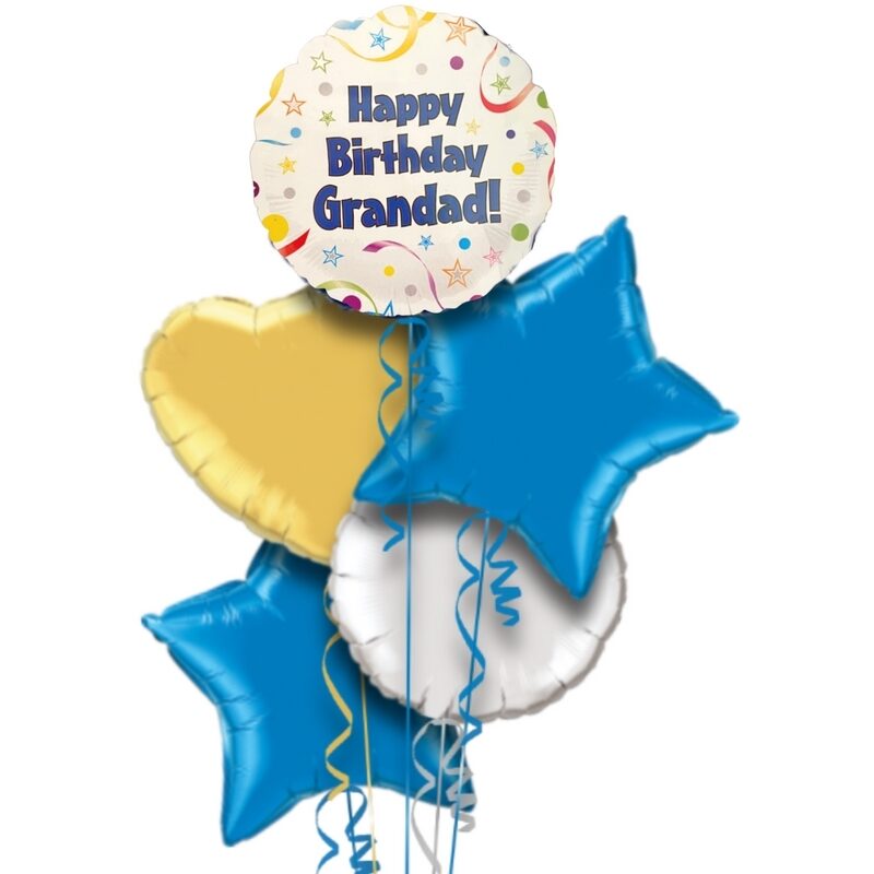 Happy Birthday Grandad Confetti Foil Balloon Bouquet