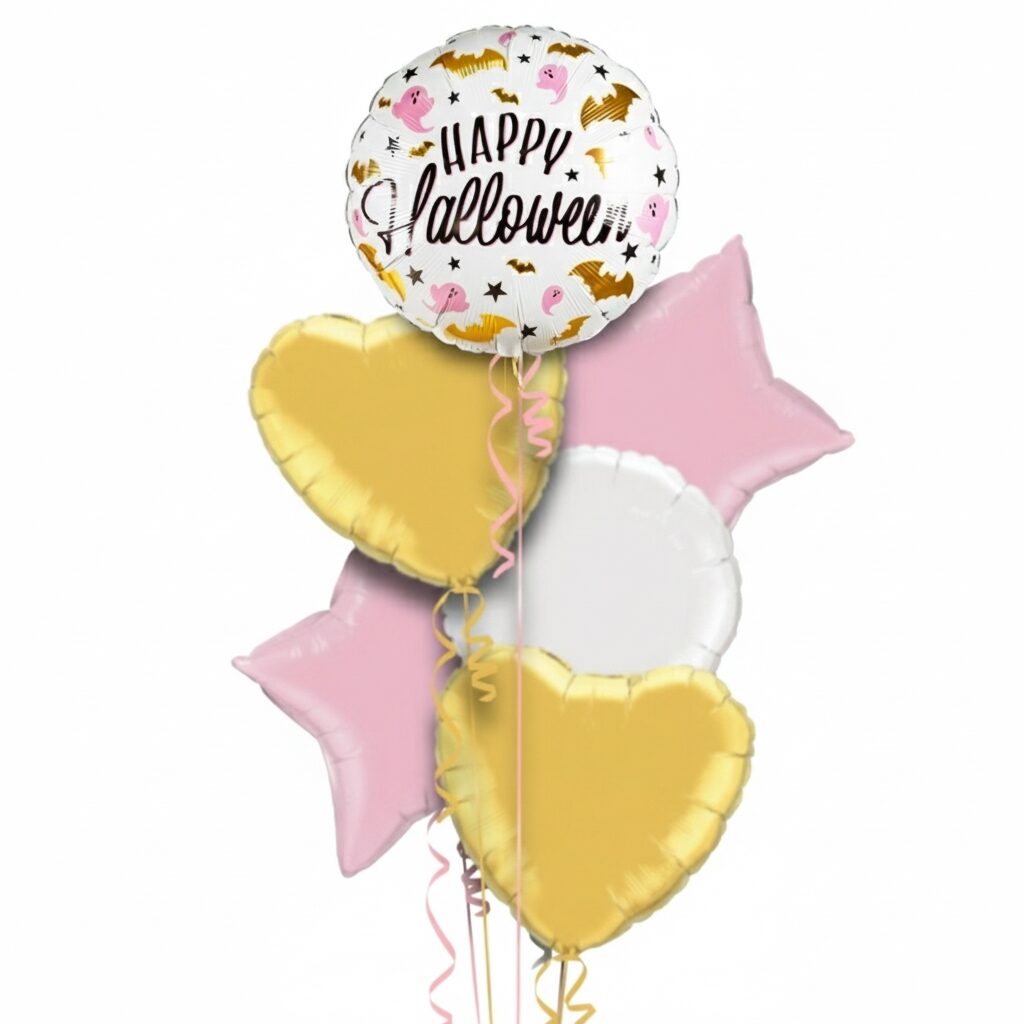 Satin Black Glam Bats Foil Balloon Bunch