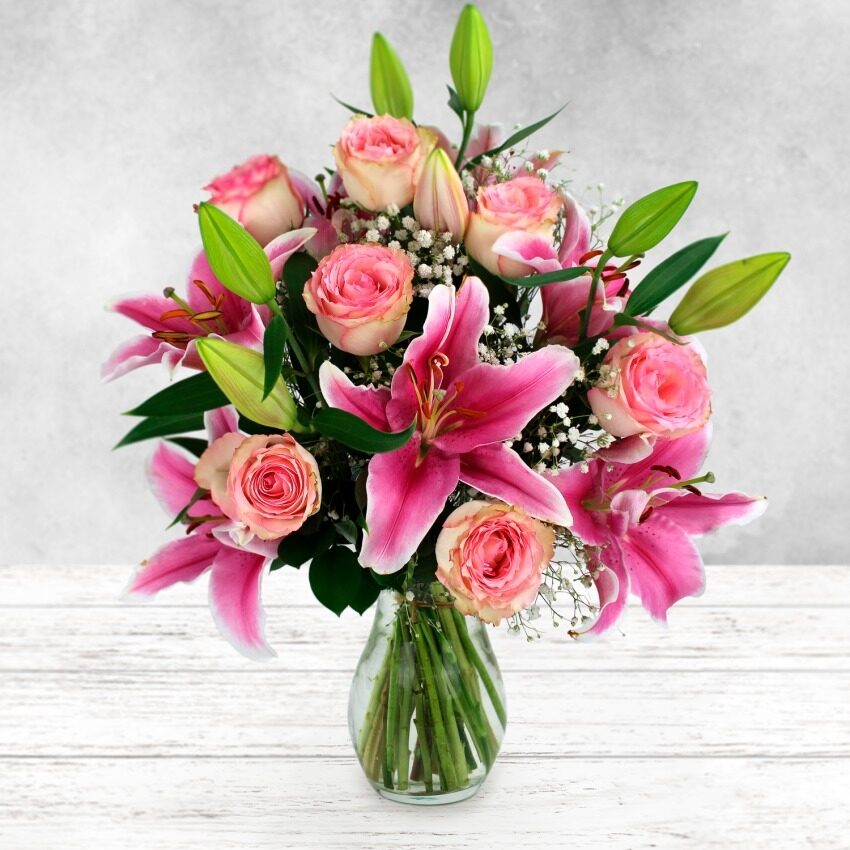 Pink Rose &amp; Lily