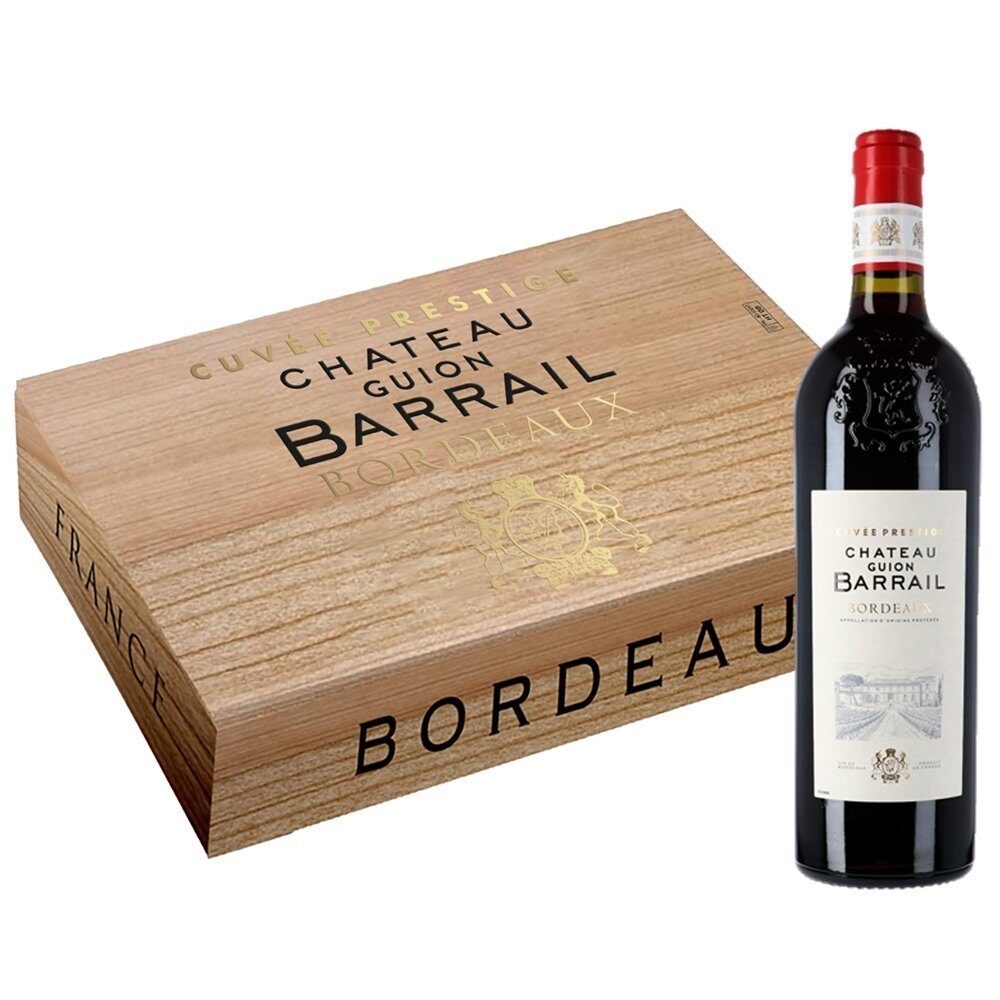 Chateau Guion Barrail, Bordeaux AOP, France, Red, 6 x 75cl in Wooden Gift Box