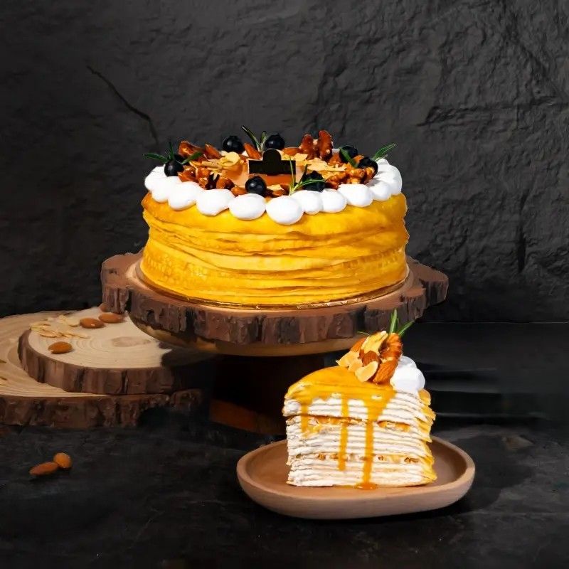 Salted ZERO Caramel Almond Vanilla Crepe (4 inch (±0.3 kg, serve 2-4 pax))