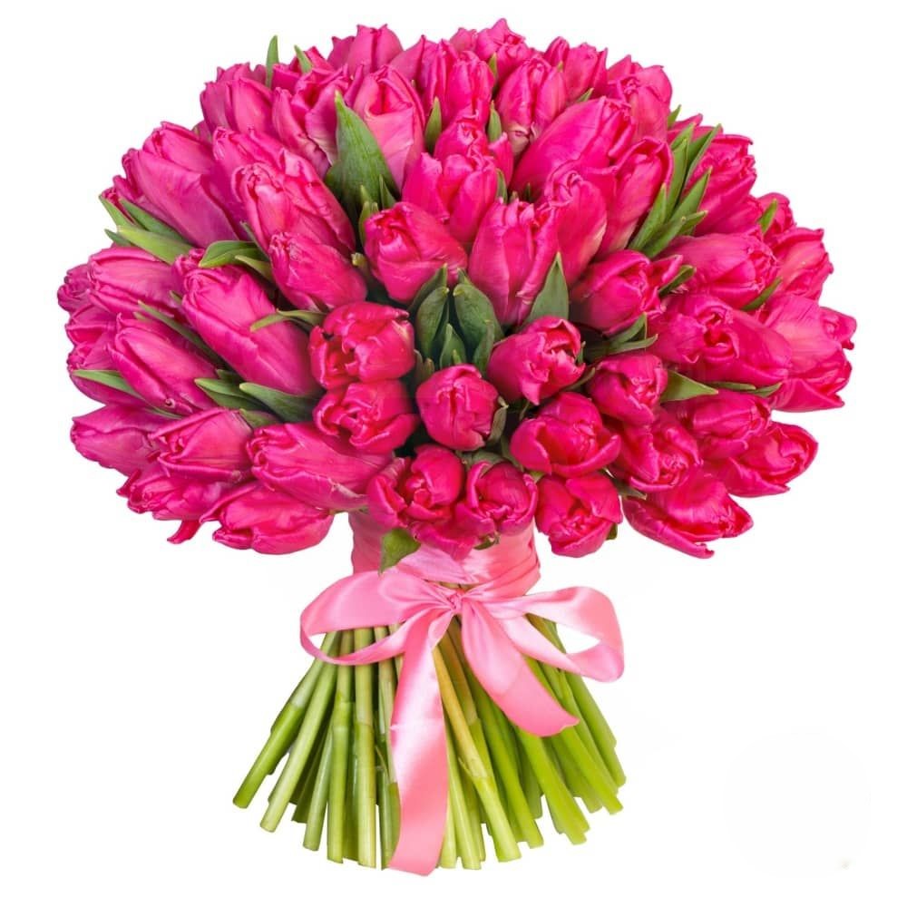 Bouquet of 50 pink tulips (Refined)