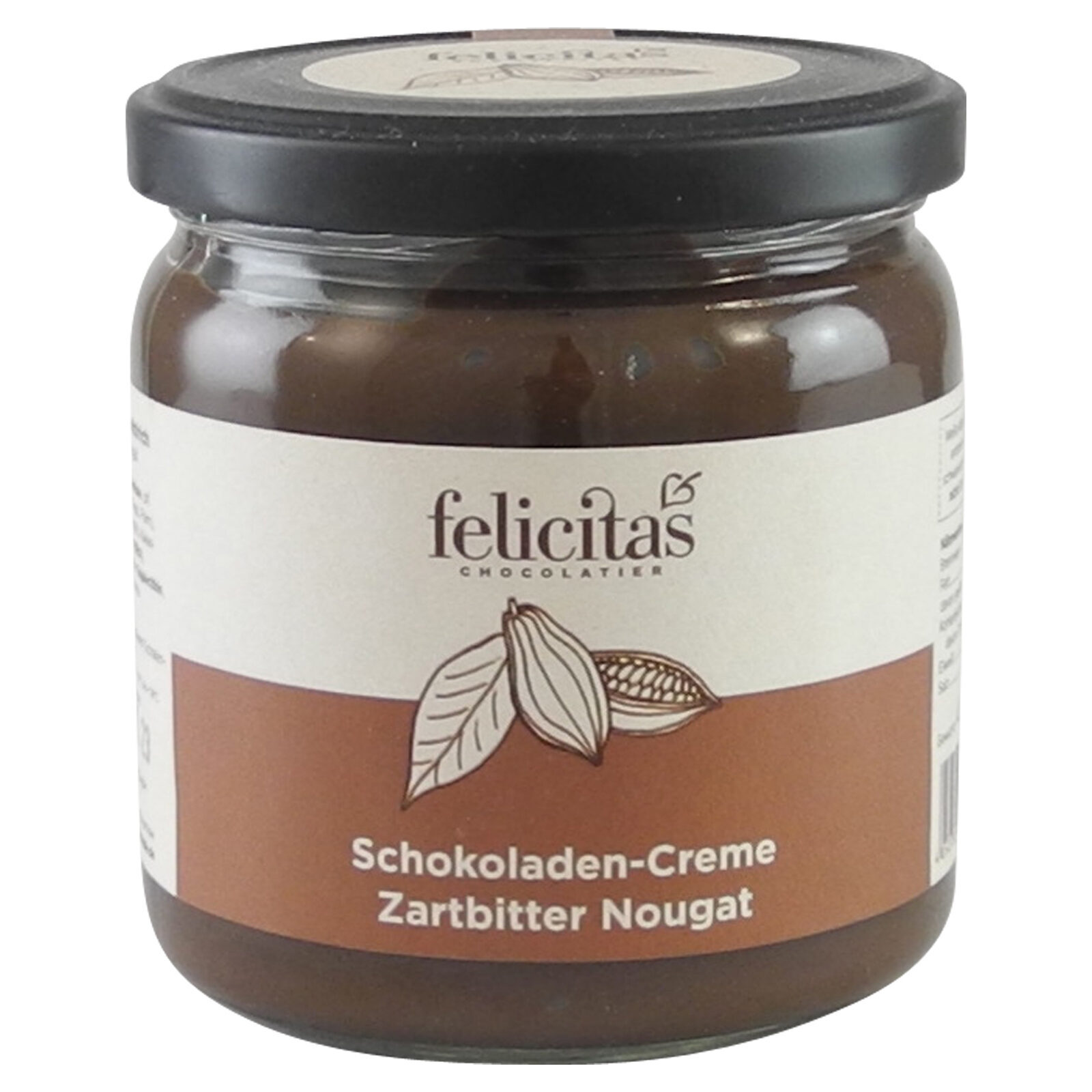 Dark chocolate nougat cream from Confiserie Felicitas (400 g)