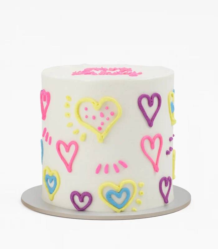 Happy Hearts Buttercream Cake